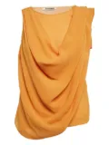 Jil Sander Pre-Owned chiffon draped sleeveless top - Yellow
