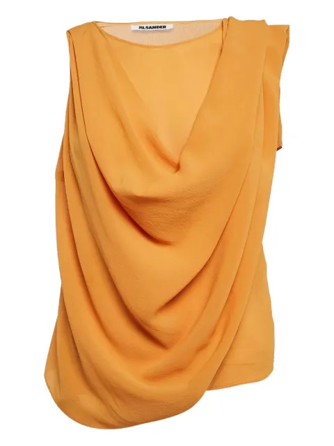 Jil Sander Pre-Owned chiffon draped sleeveless top
