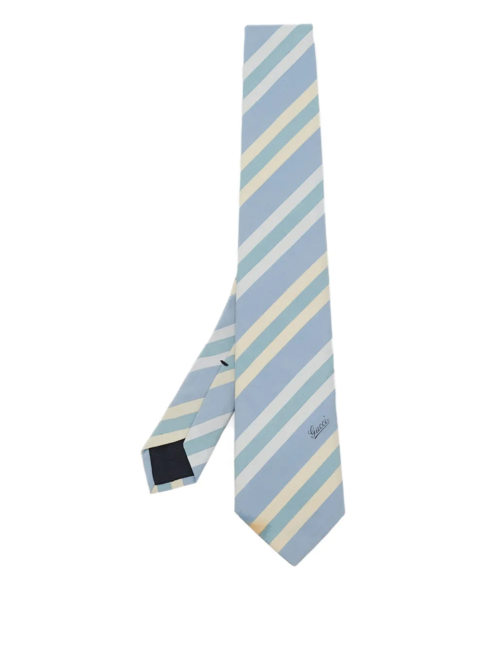 Gucci Pre-Owned diagonal-stripe silk tie | Blue | Image 1