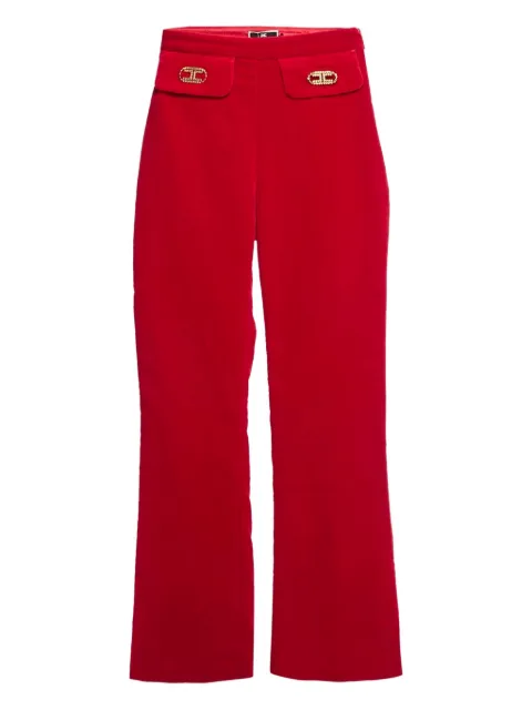 Elisabetta Franchi pre-owned logo-plaque velvet trousers