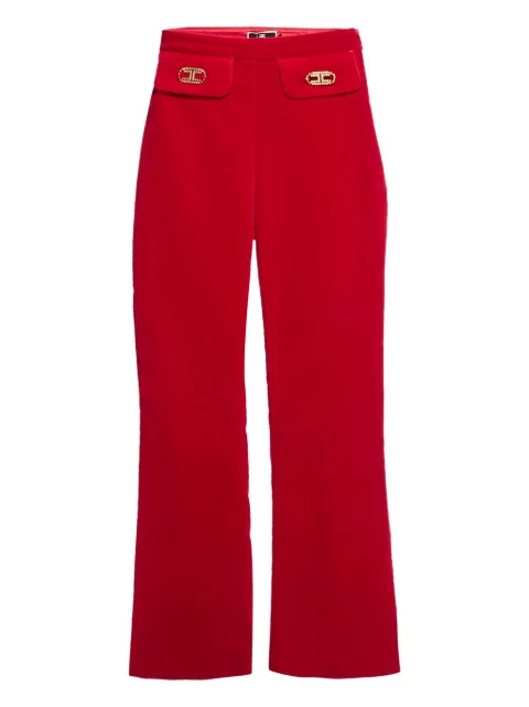 Elisabetta Franchi pre-owned logo-plaque velvet trousers