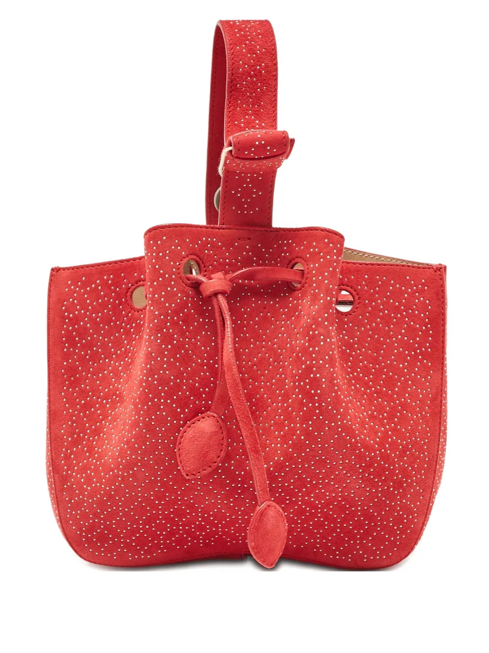 Alaïa Pre-Owned 2023 Rose Marie studded drawstring bucket bag | rojo | Image 1