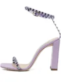 Sarah & Sebastian pre-owned 110mm Sebastian crystal-embellished leather sandals - Purple