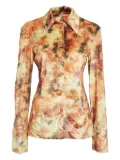 Nanushka Pre-owned hazy-print long-sleeves shirt - Orange