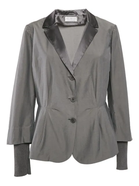 Brunello Cucinelli satin-collar cotton blazer