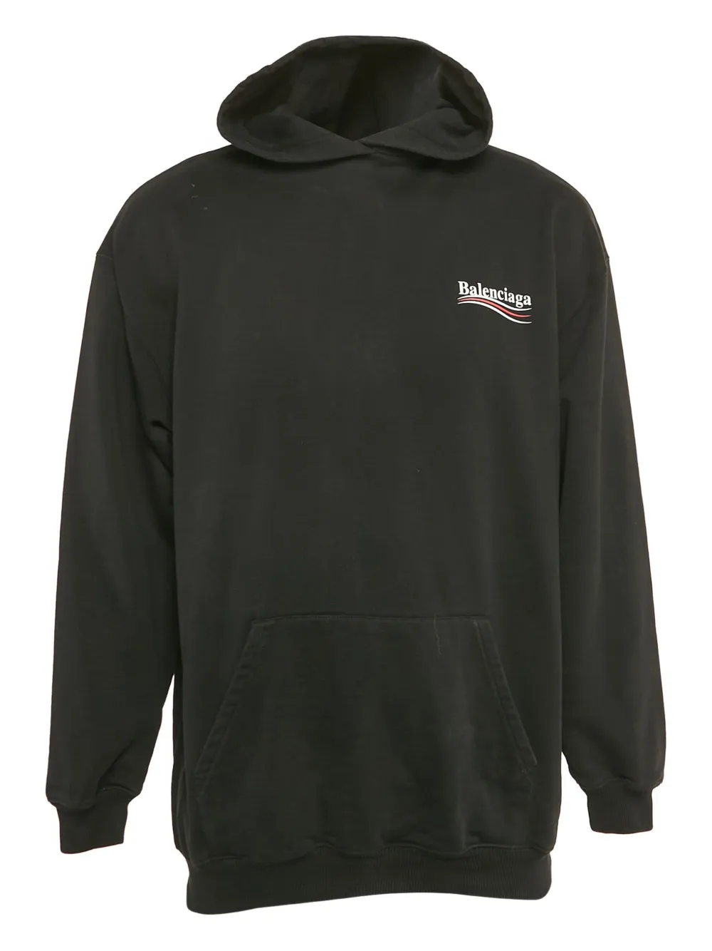 Balenciaga Pre-Owned logo-print cotton hoodie | Black | Image 1
