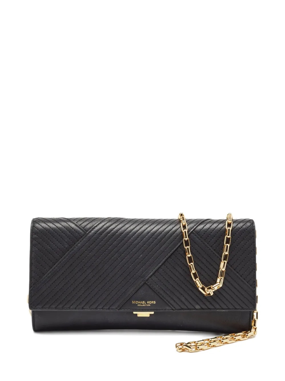 Michael Kors プレオウンド キルティング クラッチバッグ - ブラック Michael Kors プレオウンド キルティング クラッチバッグ - ブラック