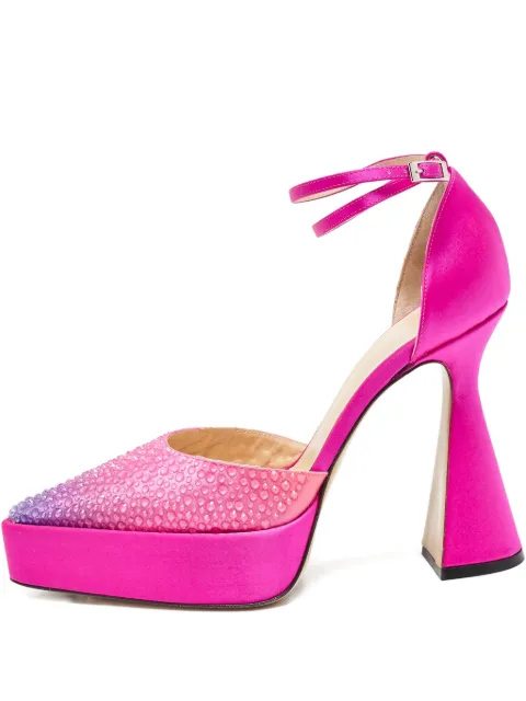 MACH & MACH pre-owned 130mm crystal-embellished platform pumps
