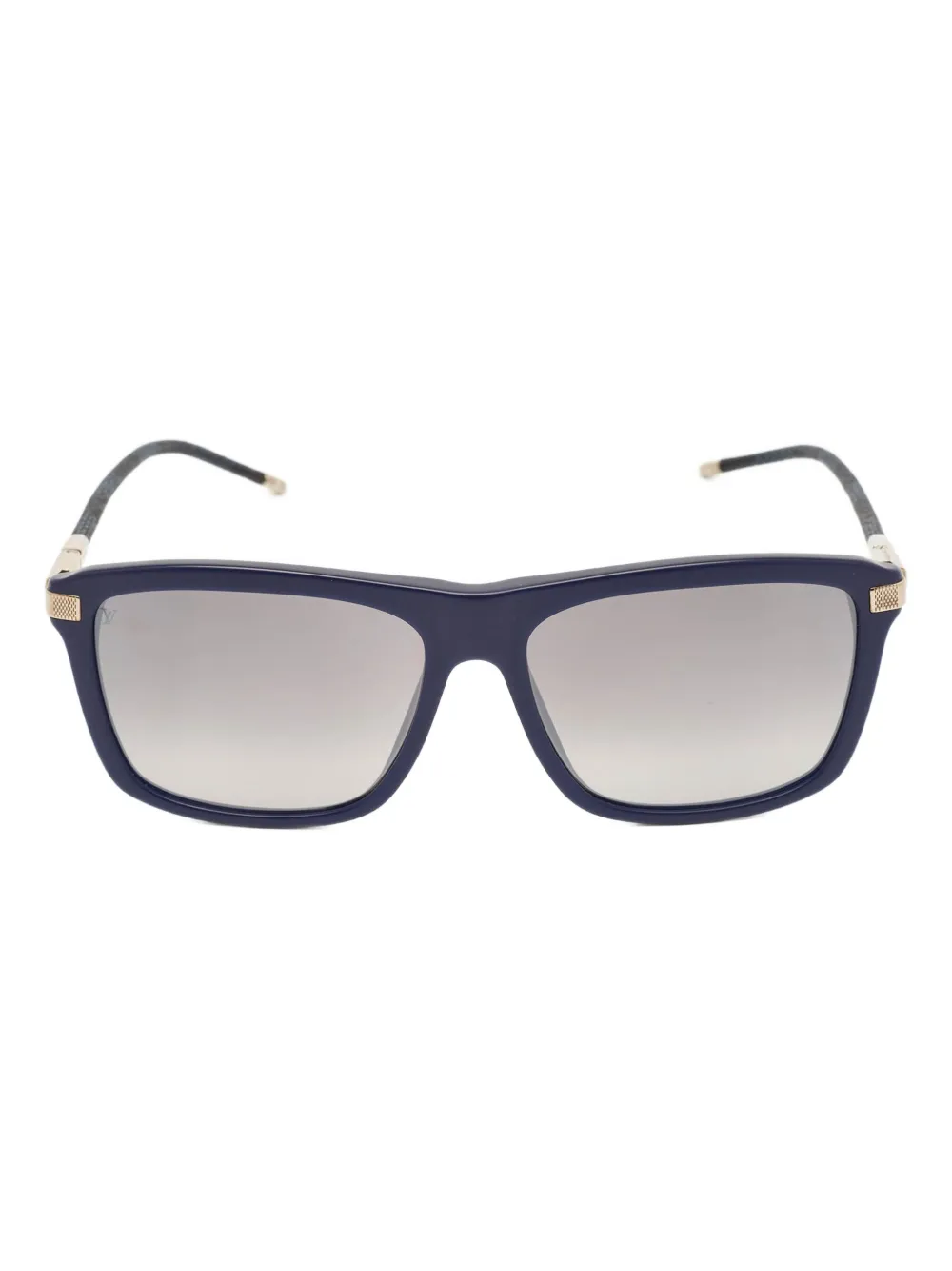 Louis Vuitton Pre-Owned Damier square-frame sunglasses - ブルー Louis Vuitton Pre-Owned Damier square-frame sunglasses - ブルー