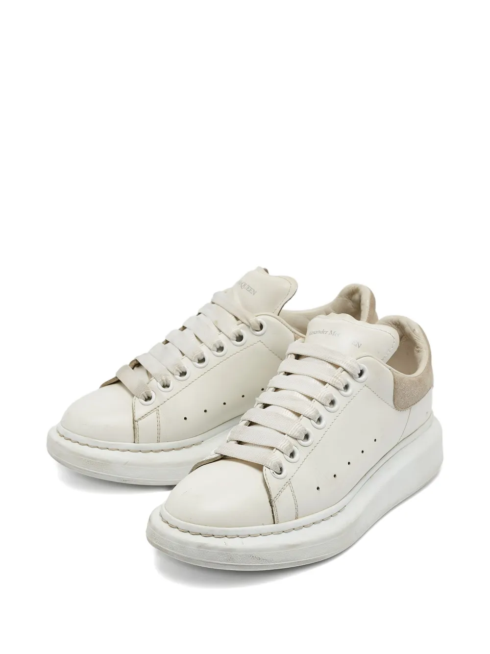 Alexander McQueen Pre-Owned Sneakers met suède vlak en plateauzool - Wit