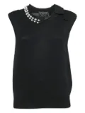 Lanvin Pre-Owned faux pearl-embellishment sleeveless top - Black