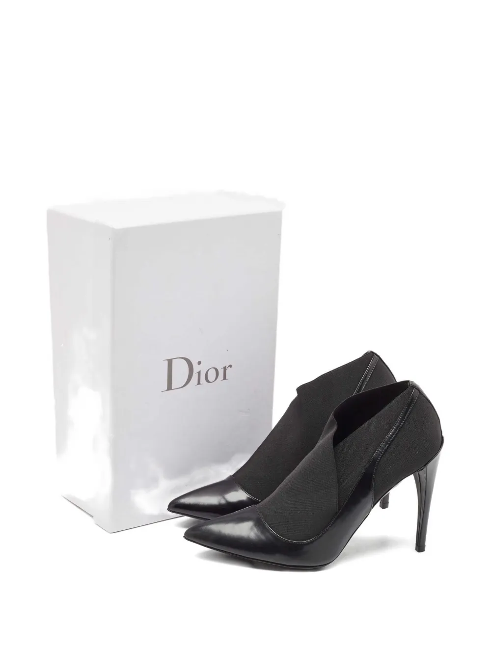 Pre-owned Dior Pointed-toe Ankle Boots In Black