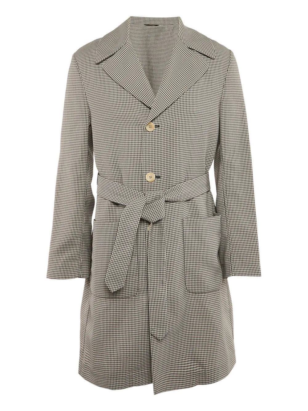 Fendi Pre-Owned check-pattern belted coat | Blue | Image 1