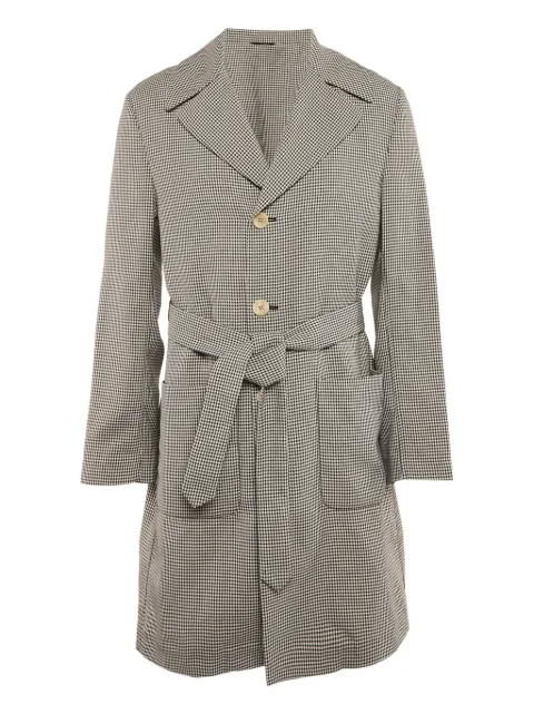 Fendi Pre-Owned check-pattern belted coat