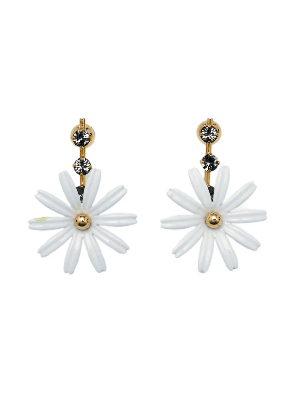 Marni Pre-Owned Daisy crystal-embellished earrings | White | Image 1