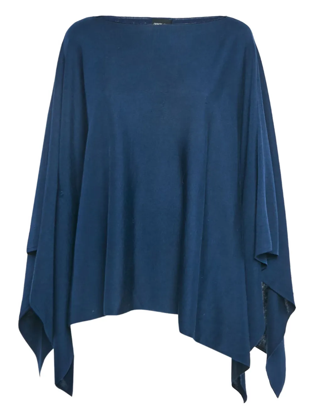 Giorgio Armani Pre-Owned fine-knit poncho top - ブルー Giorgio Armani Pre-Owned fine-knit poncho top - ブルー