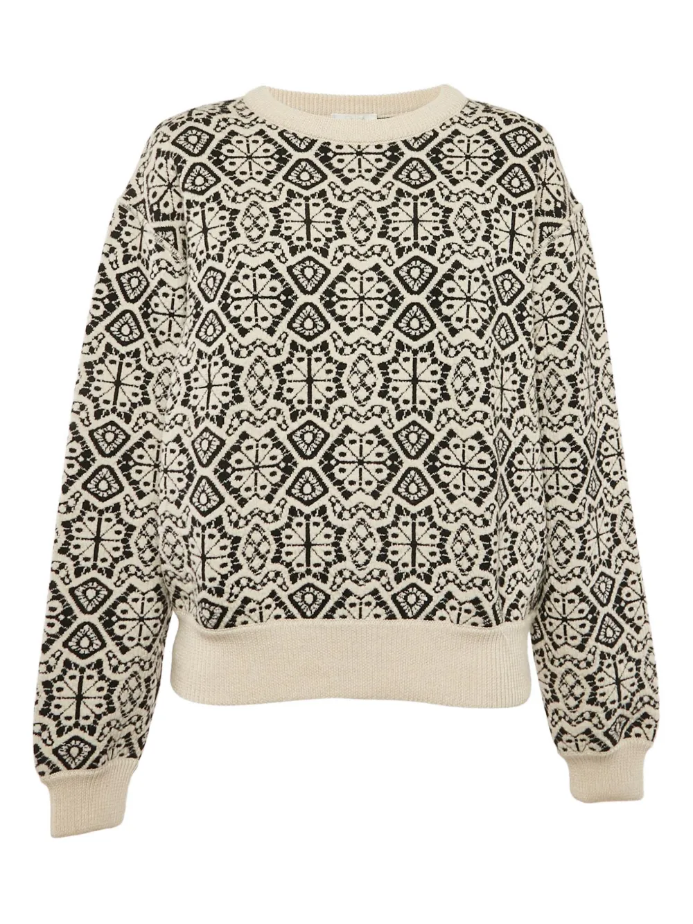 Chloé Pre-Owned intarsia crew-neck sweater | Neutrals | Image 1