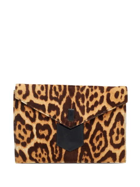 Saint Laurent Pre-Owned leopard-print Envelope clutch bag