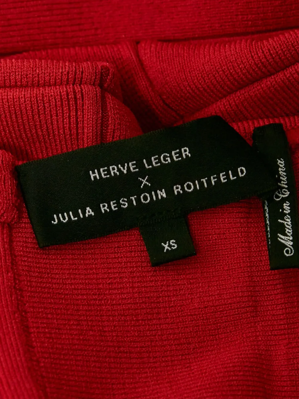 Pre-owned Herve Leger X Julia Restoin Roitfeld Rio Sweetheart Mini Dress