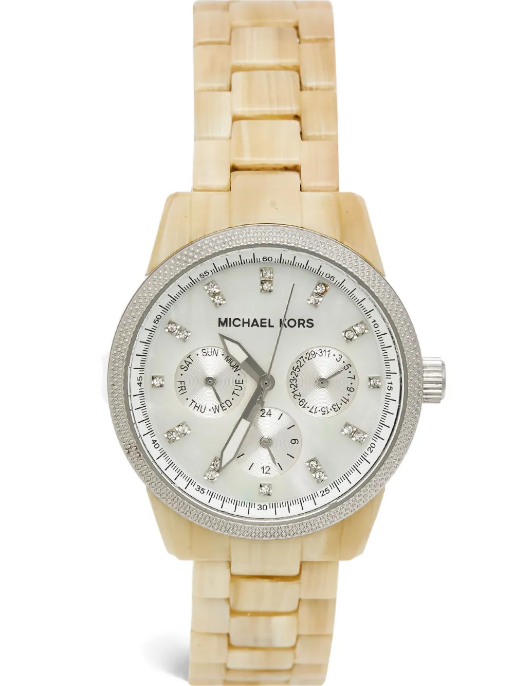 Michael Kors Vintage Acetate Steel Crystal 36mm - ホワイト Michael Kors Vintage Acetate Steel Crystal 36mm - ホワイト