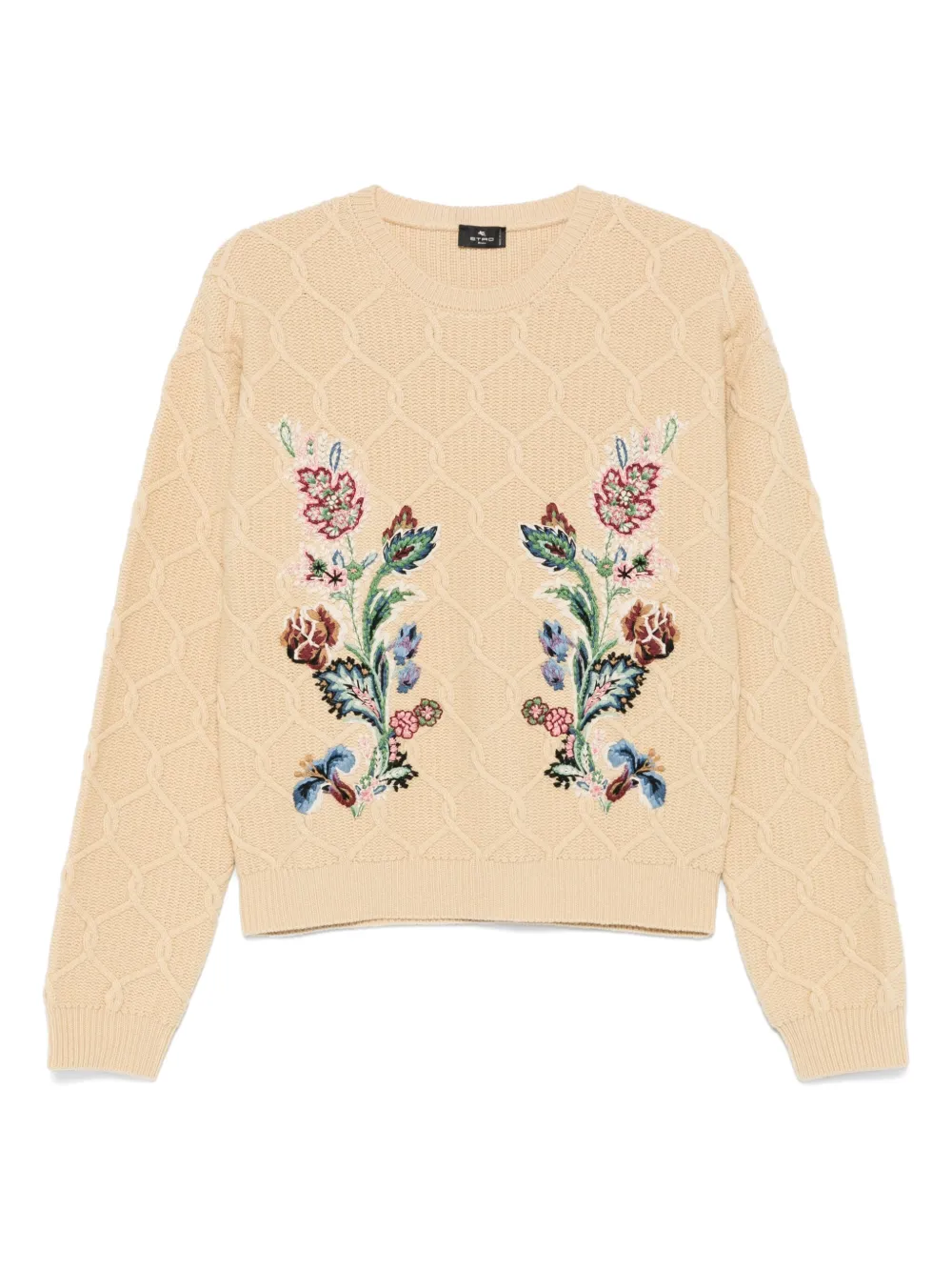 ETRO Trui met geborduurde bloemen Beige