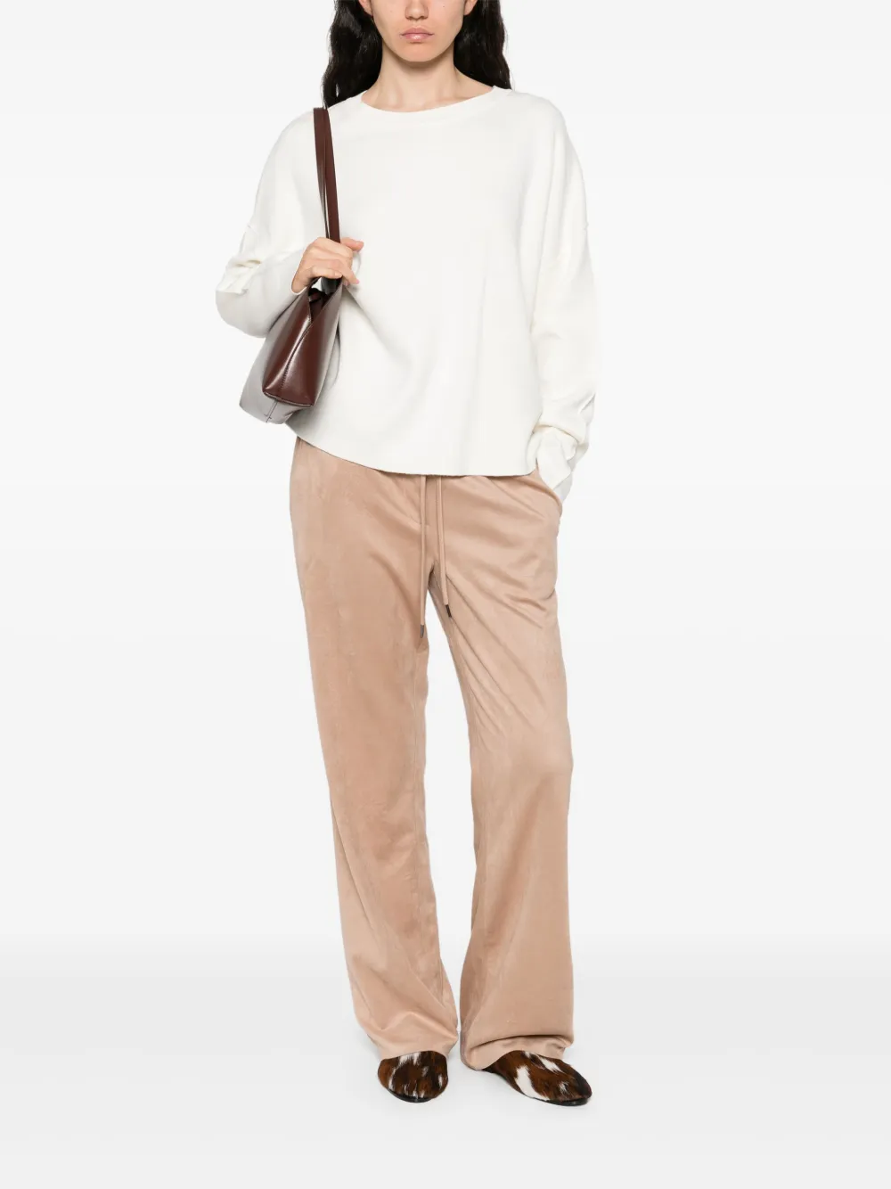 Juvia Broek met elastische taille - Beige