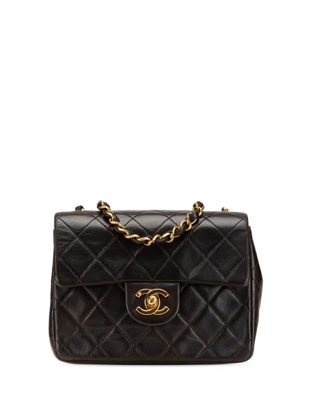 CHANEL Pre-Owned 1994-1996 ミニ スクエア クラシック ラムスキン シングルフラップ ショルダーバッグ - CHANEL Pre-Owned 1994-1996 ミニ スクエア クラシック ラムスキン シングルフラップ ショルダーバッグ -
