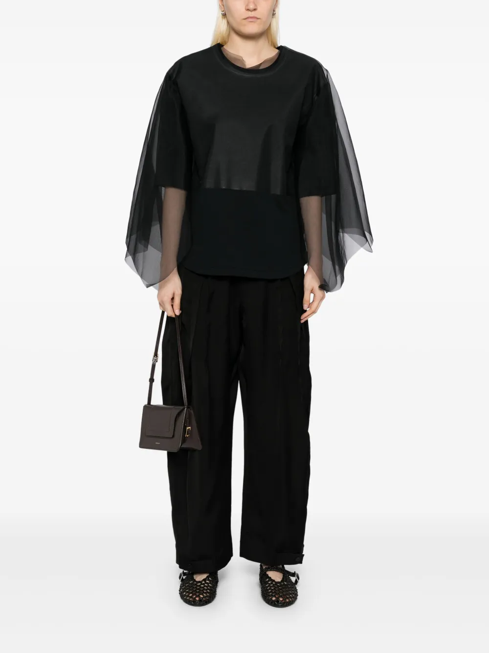 JNBY Broek met wijde pijpen - Zwart