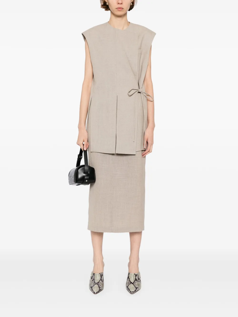 Shop Less Tied-waist Waistcoat