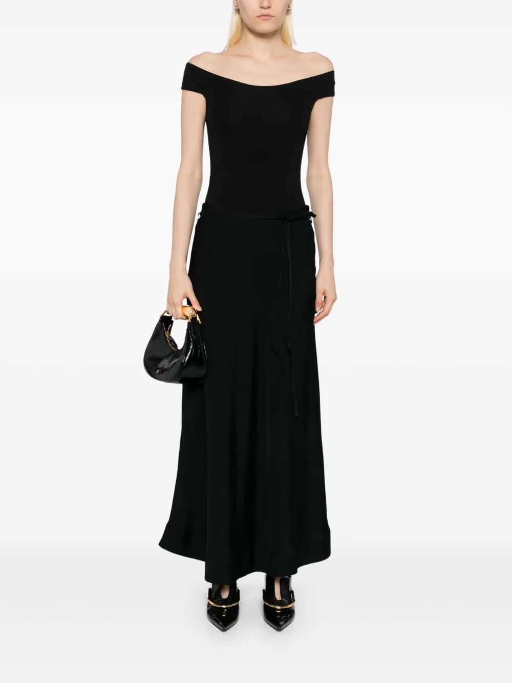 LESS Rok met gestrikte taille - Zwart