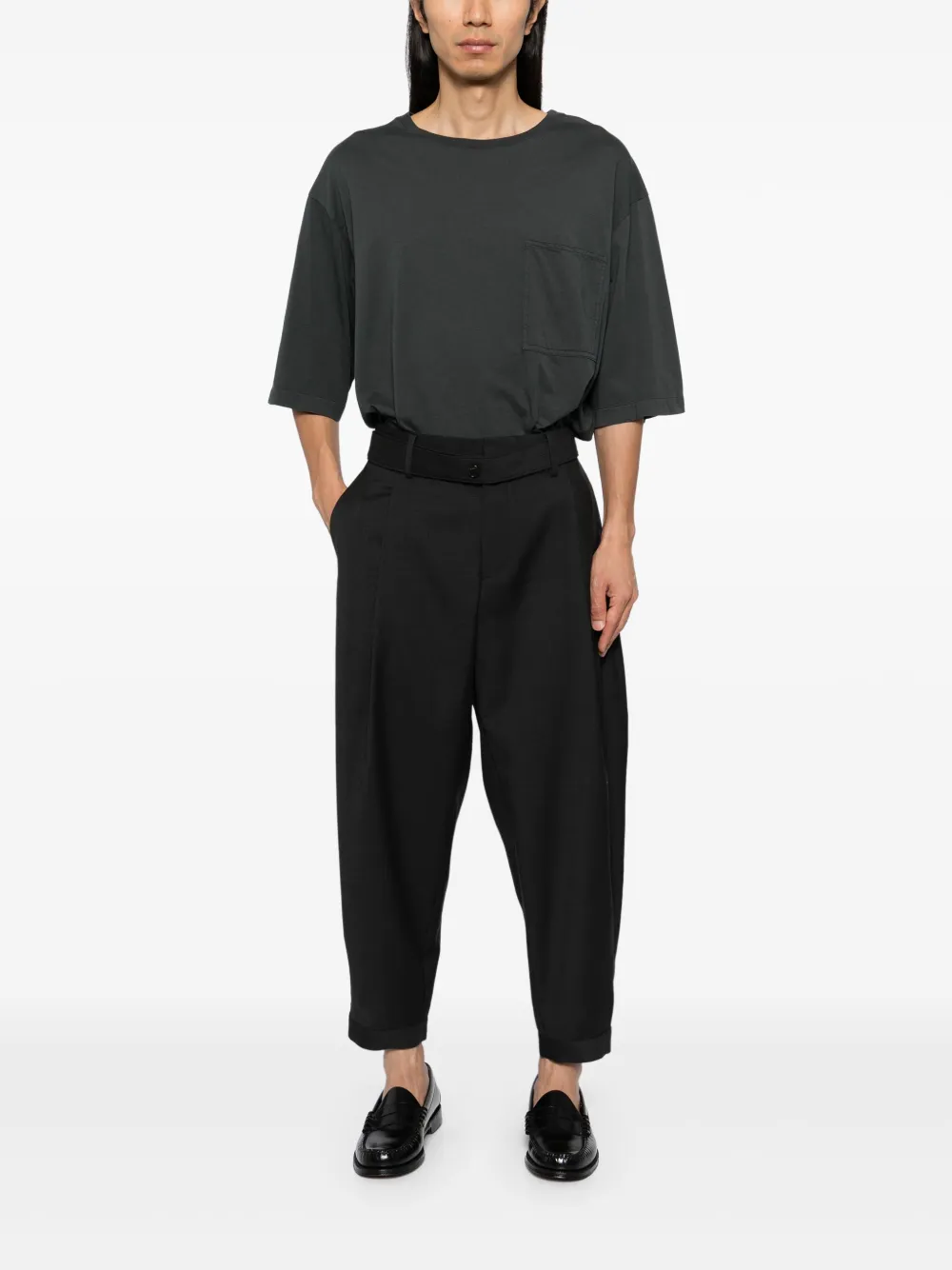 CROQUIS Broek met gewelfde afwerking - Grijs