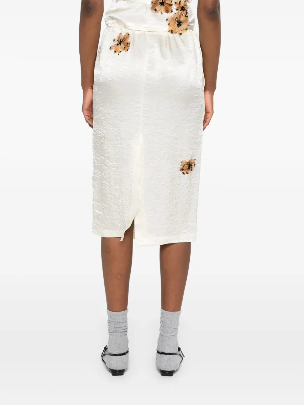 Shop Markgong Floral-appliqué Skirt
