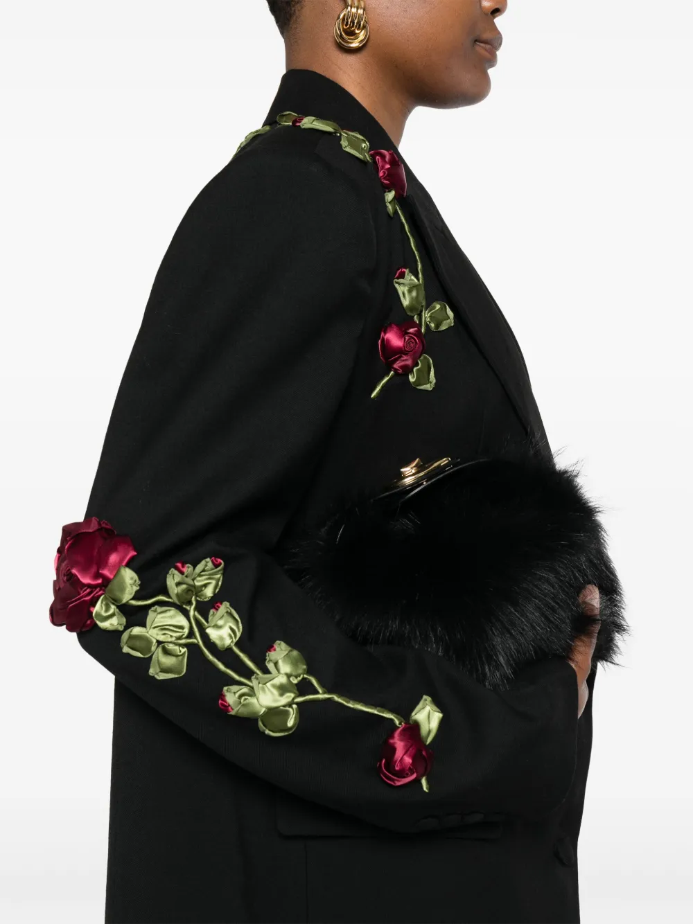Shop Markgong Floral-appliqué Blazer