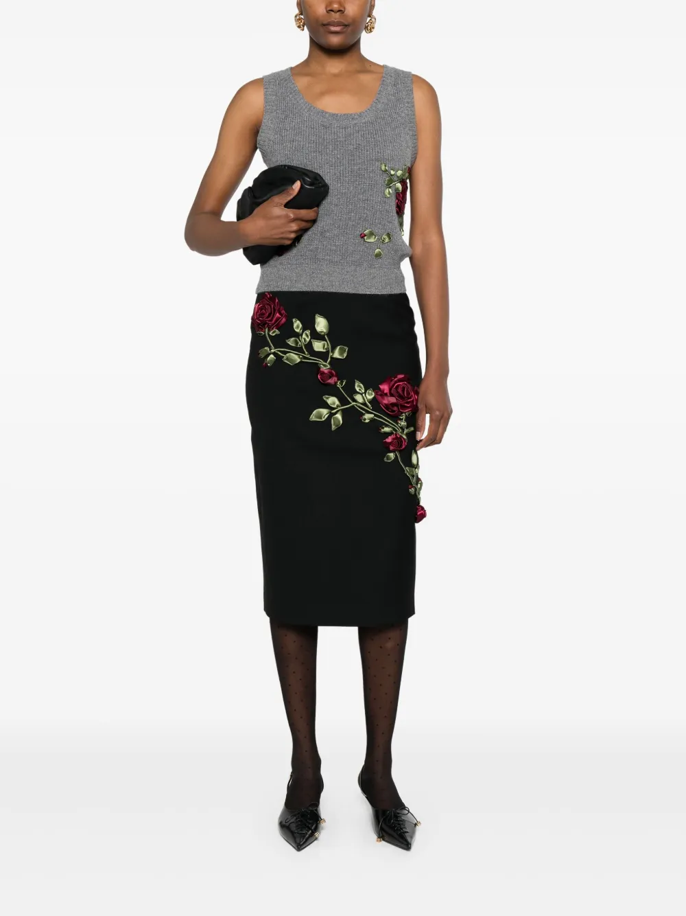 MARKGONG jupe à appliqué floral | Jupes taille haute | Image 2