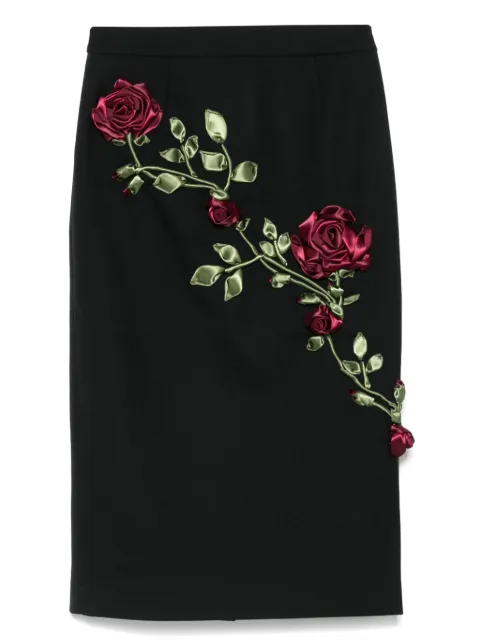 MARKGONG floral-appliqué skirt