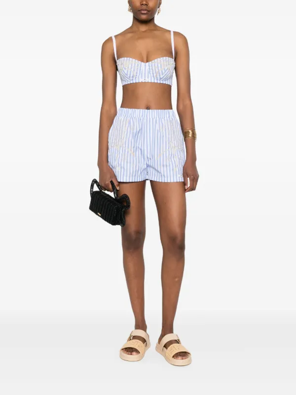 Elisabetta Franchi ストライプ クロップドトップ | ホワイト