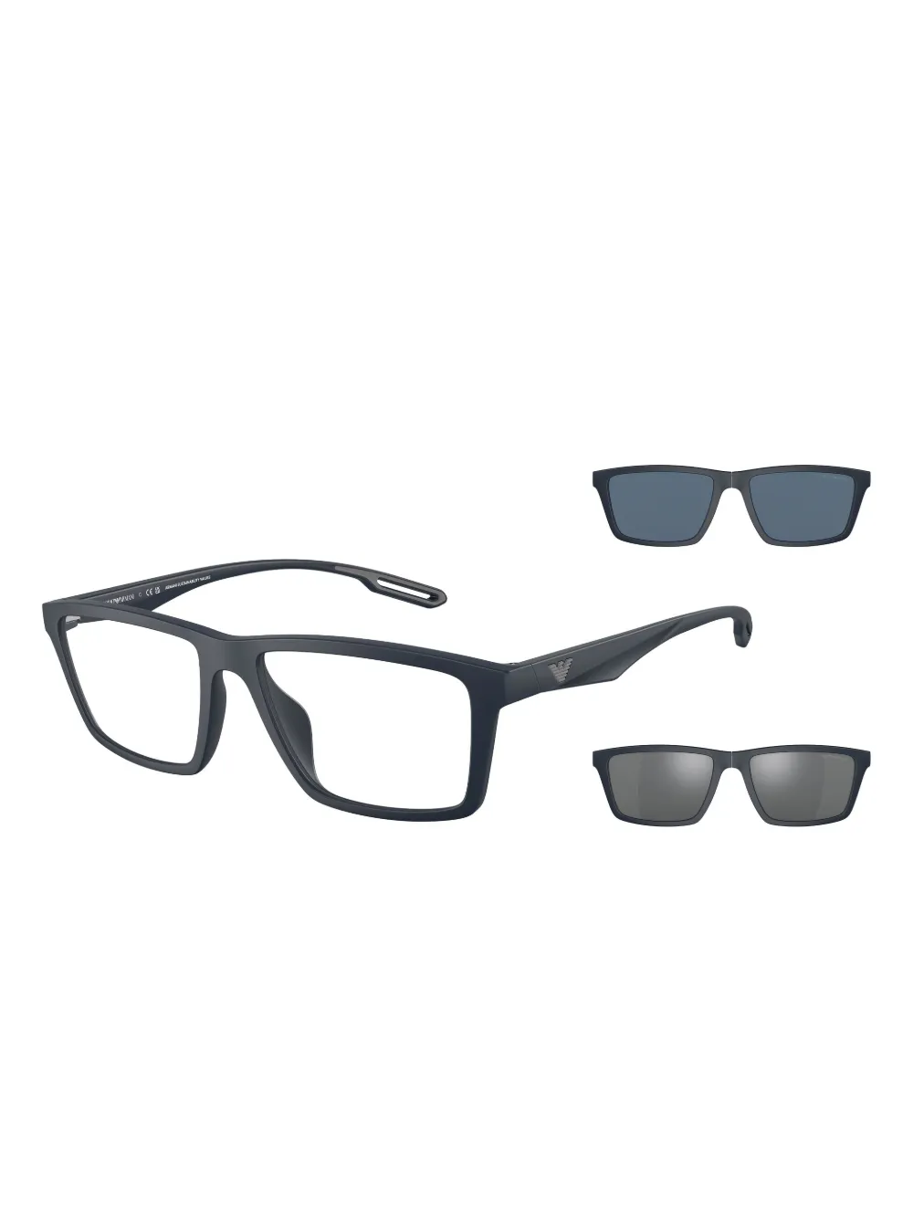 Emporio Armani Bril met vierkant montuur Blauw