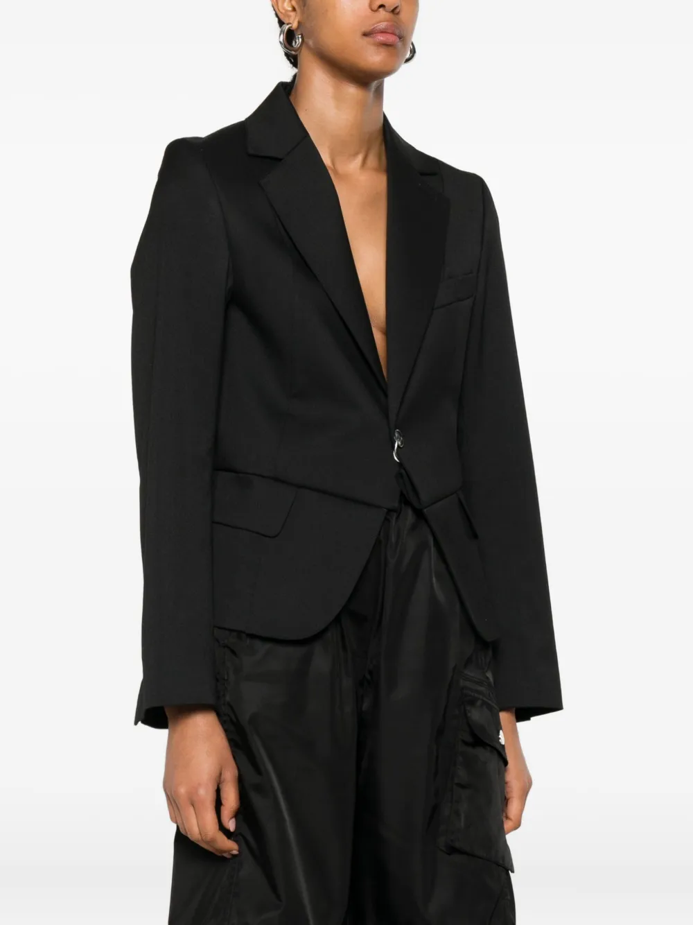 MM6 Maison Margiela Blazer met enkele rij knopen Zwart