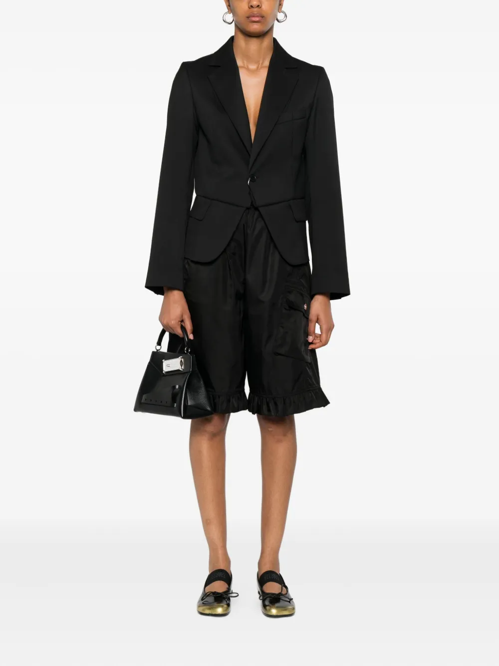 MM6 Maison Margiela Blazer met enkele rij knopen Zwart