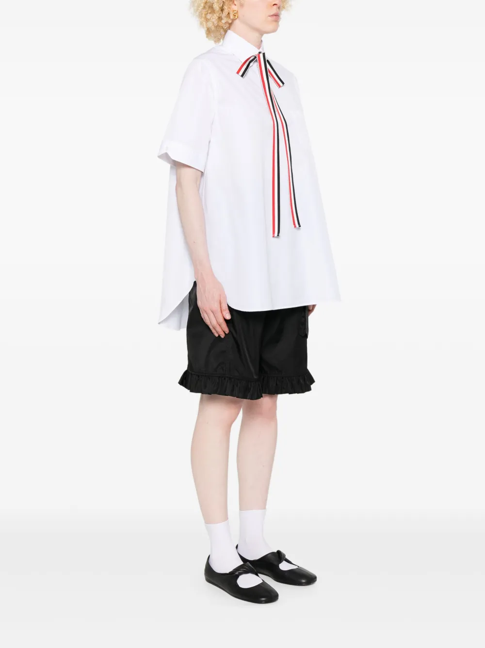 Thom Browne blouse met korte mouwen Wit