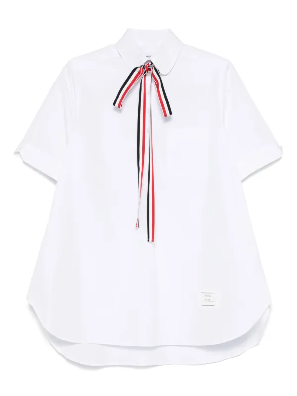 THOM BROWNE ホワイト クロップドシャツ Thom Browne ショートスリーブ シャツ | ホワイト | FARFETCH JP