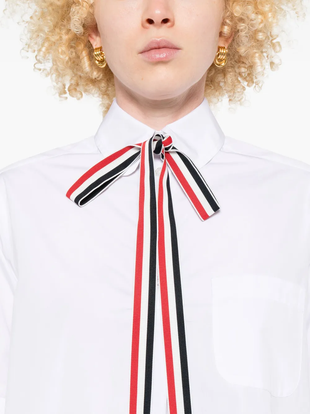 Thom Browne blouse met korte mouwen Wit