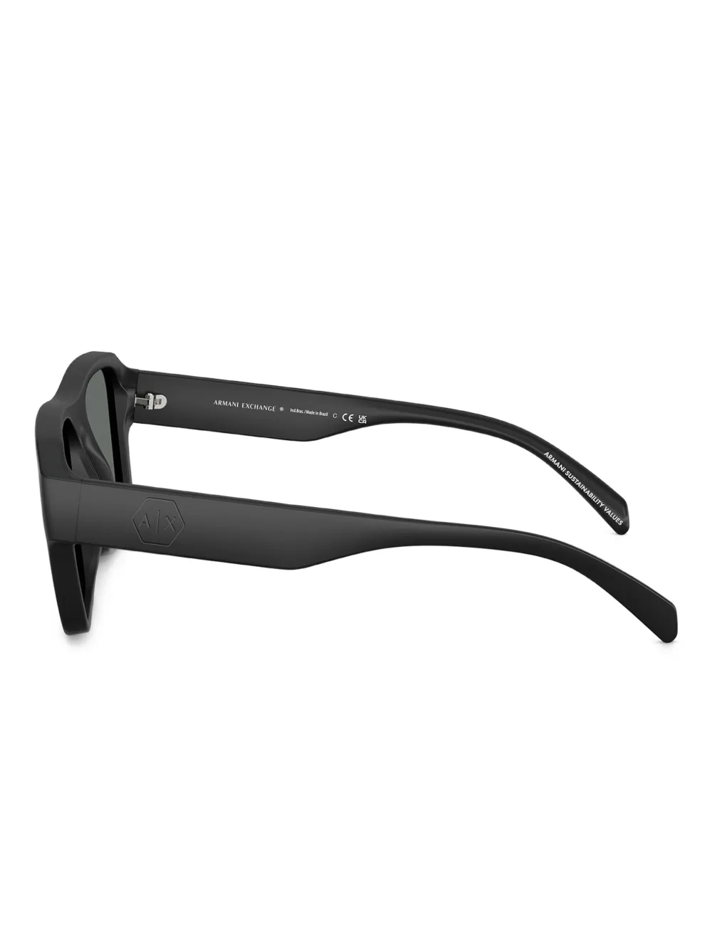 Armani Exchange Zonnebril met vierkant montuur Zwart