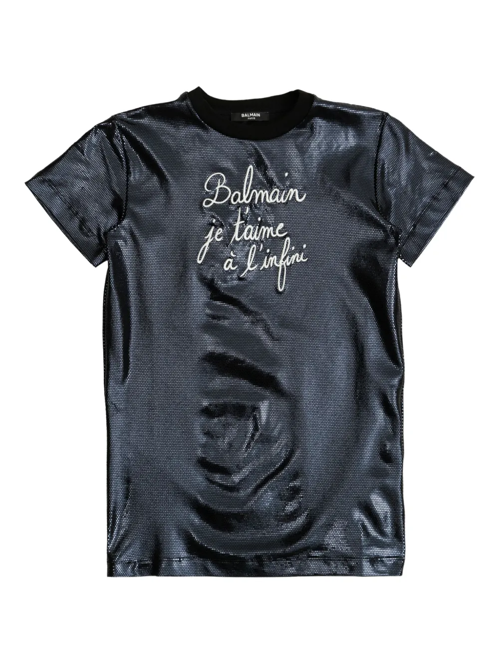 Balmain Kids vestido estilo playera con estampado gráfico | azul | Image 1
