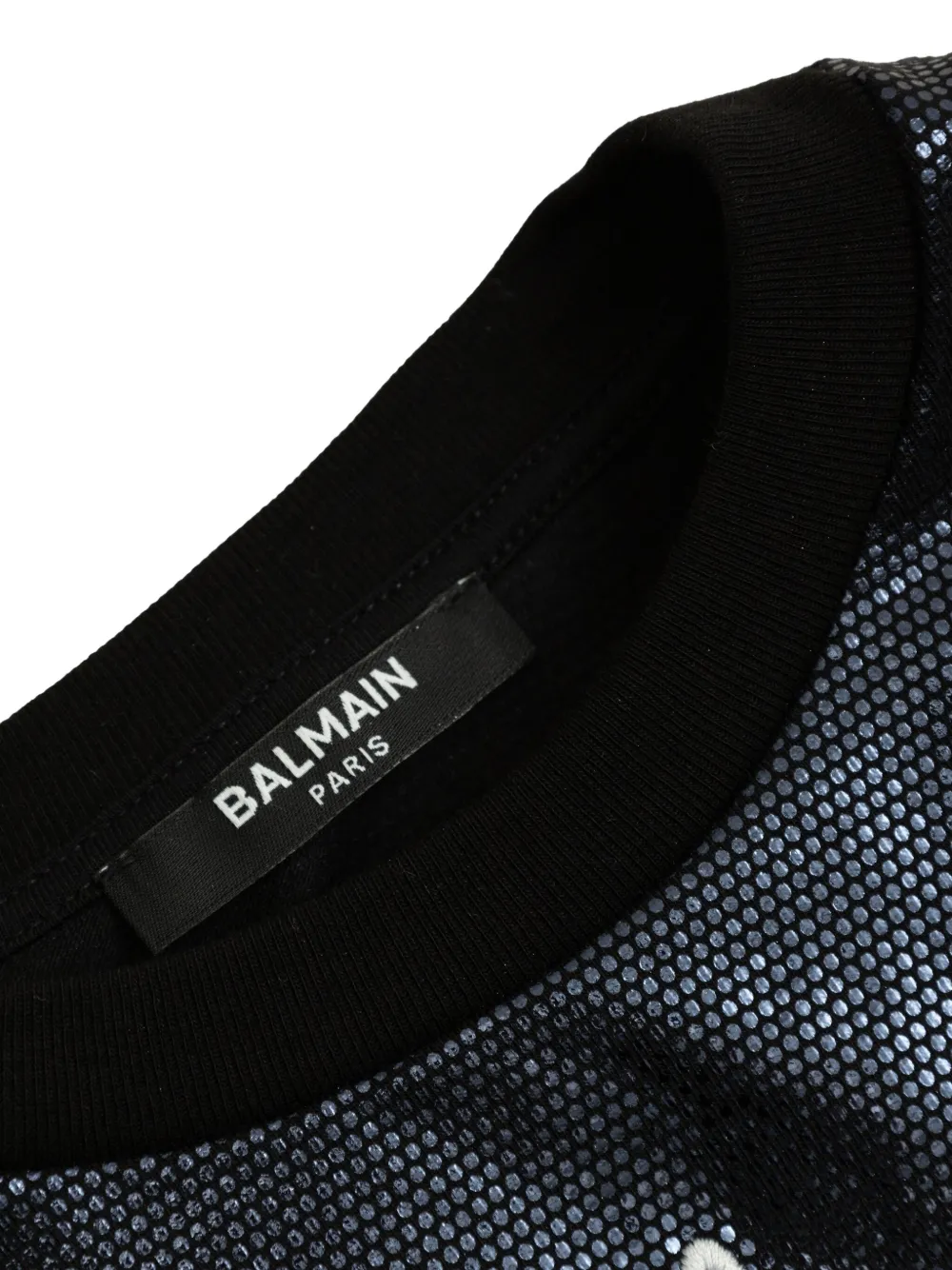 Balmain Kids Satijnen T-shirtjurk met grafische print Blauw