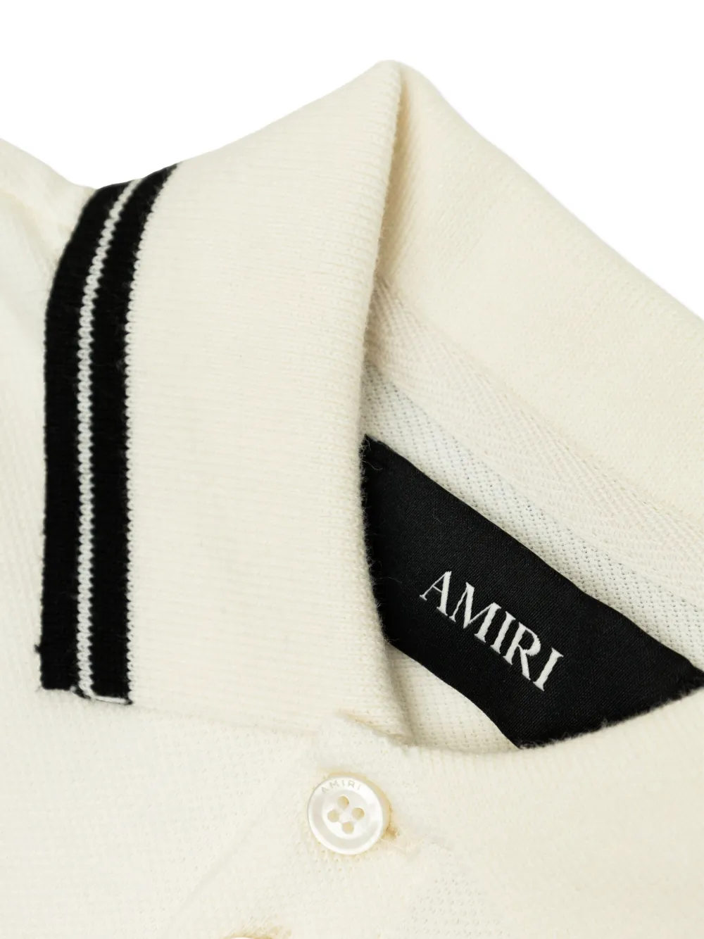 AMIRI KIDS Katoenen poloshirt Beige