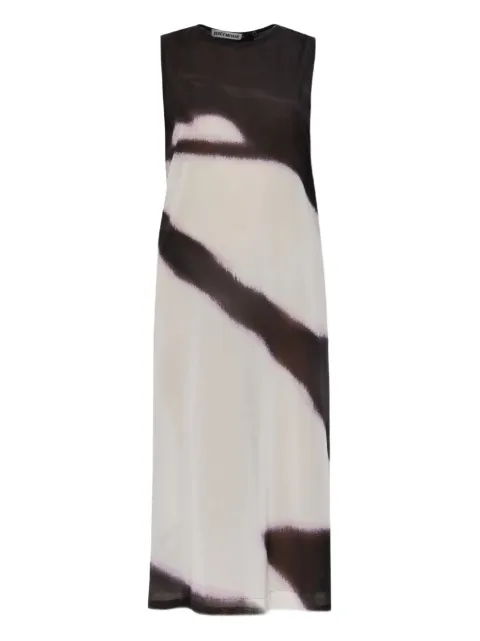 Issey Miyake vestido sin mangas con estampado abstracto