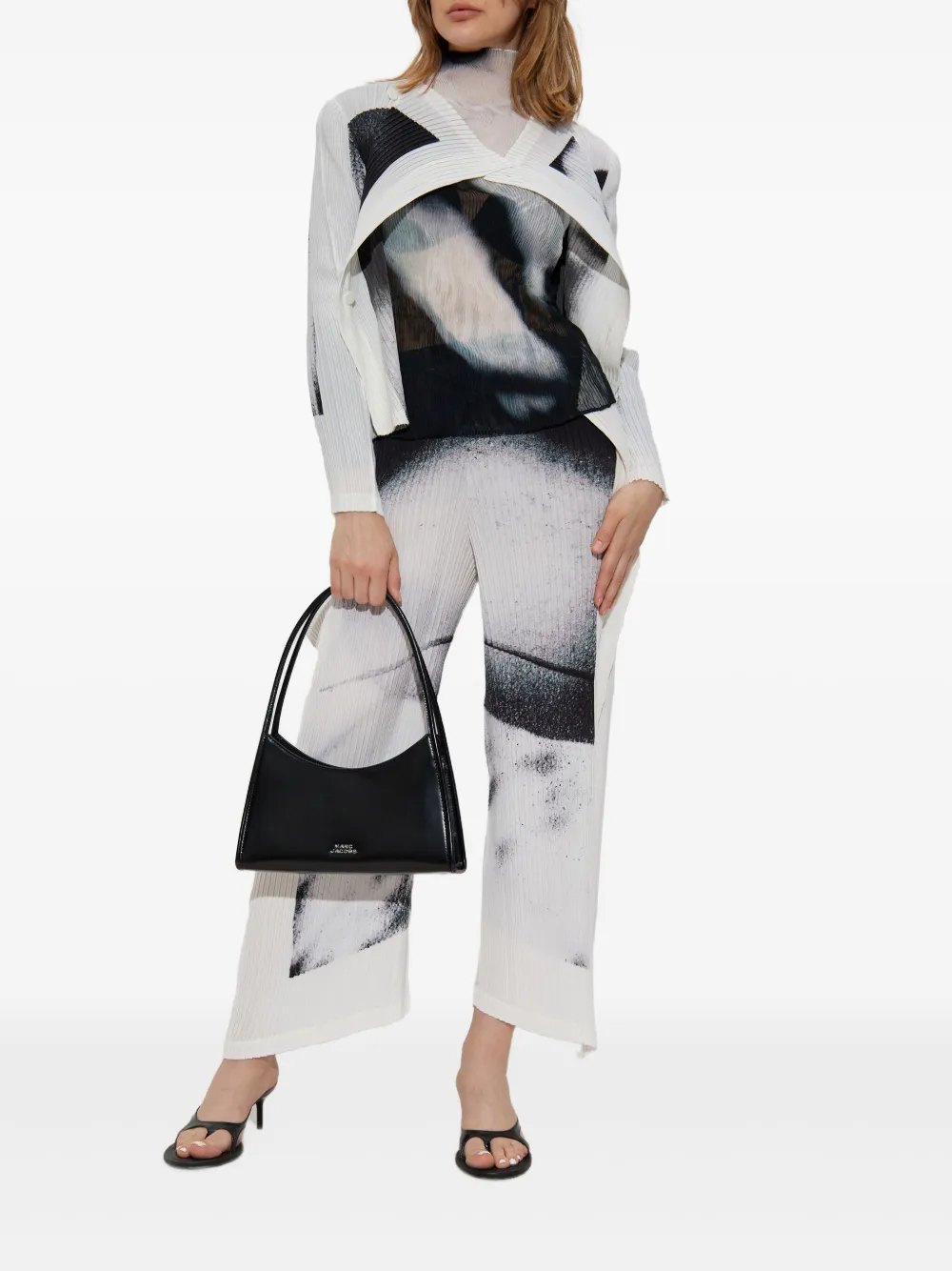 Issey Miyake Shadow Study printed pleated trousers | Cropped Pants | Image 2