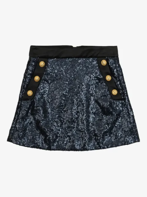 Balmain Kids falda bordada con lentejuelas