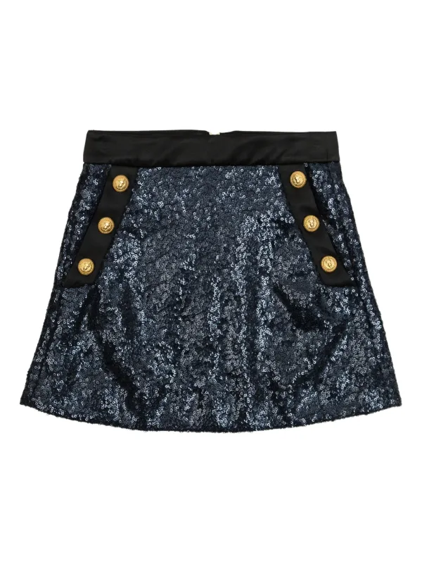 Balmain Kids sequin-embellished Skirt Black FARFETCH TR